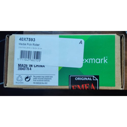 40X7593 Lexmark Pick Roller MS810DN MS810DTN MS810DE, MS811DN MS811DTN, MX710DHE